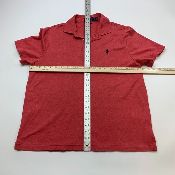 Polo Ralph Lauren Shirt Mens L Large Coral Custom SLIM Fit Cotton Collared *READ - Picture 6 of 10